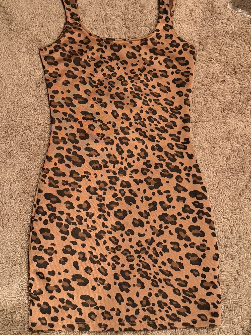 Forever 21 Leopard Print Tank Dress in Tan and Black